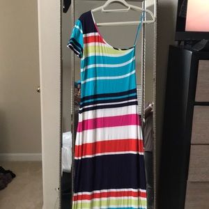 MAXandCLEO one shoulder maxi dress